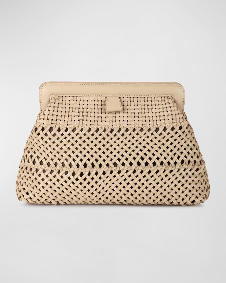 Fernanda Woven Leather Clutch Bag | Neiman Marcus
