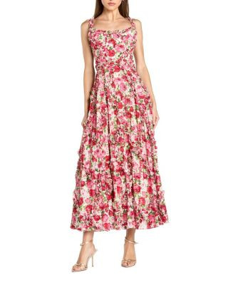Petite Floral Cotton Ruffle Square Neck Ankle Dress | Bloomingdale's (AU)