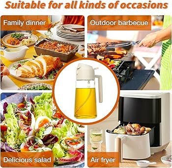 YARRAMATE Oil Sprayer for Cooking, 2 in 1 Olive Oil Dispenser Bottle for Kitchen, 16oz/470ml Prem... | Amazon (US)