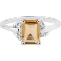 Yellow Topaz Ring, Citrine Emerald Cut November Birthstone 925 Sterling Silver Engagement Halo Ring | Etsy (UK)