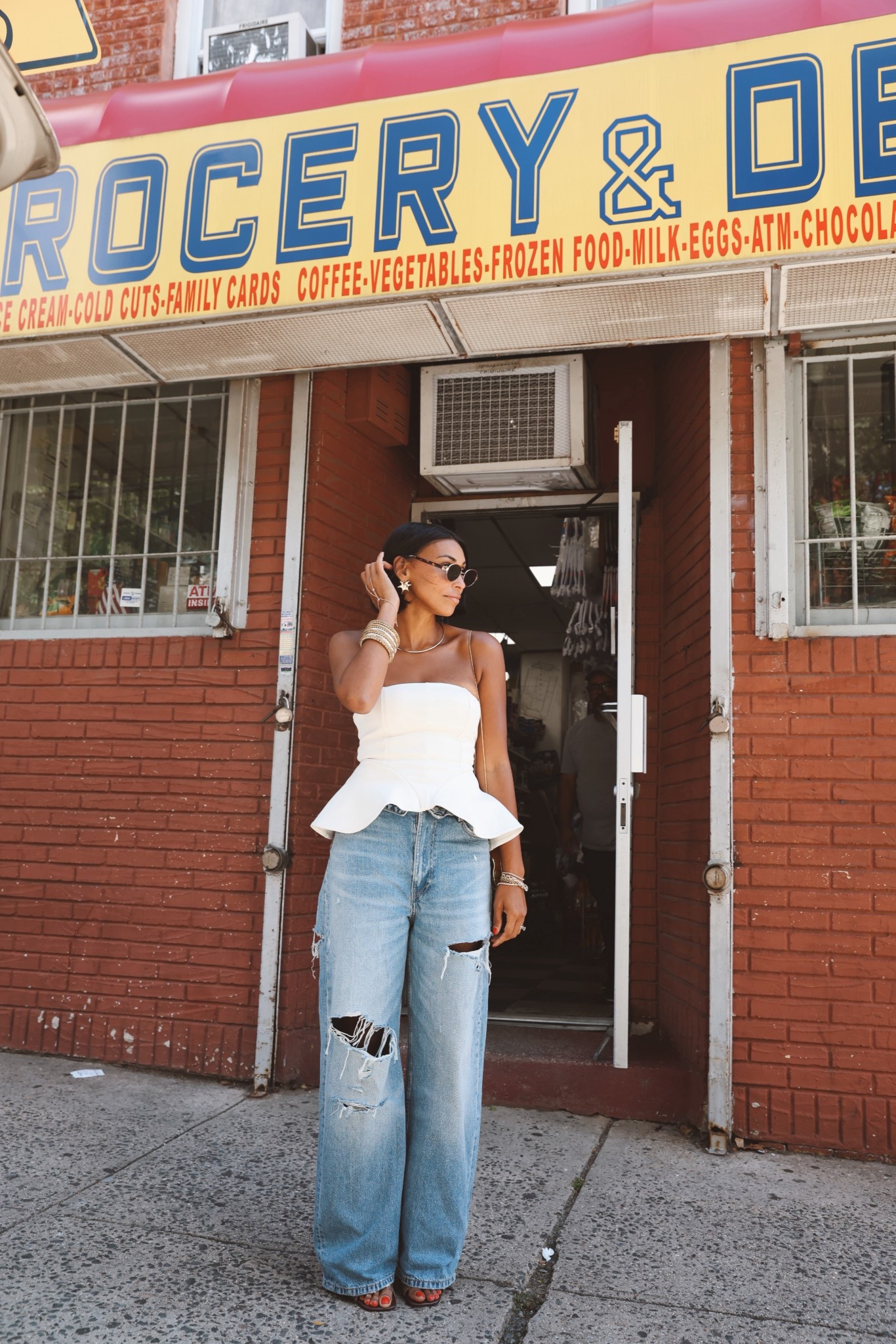 Tube top, statement top with jeans, fall outfit 

#LTKFindsUnder50 #LTKNYFW #LTKOver40
