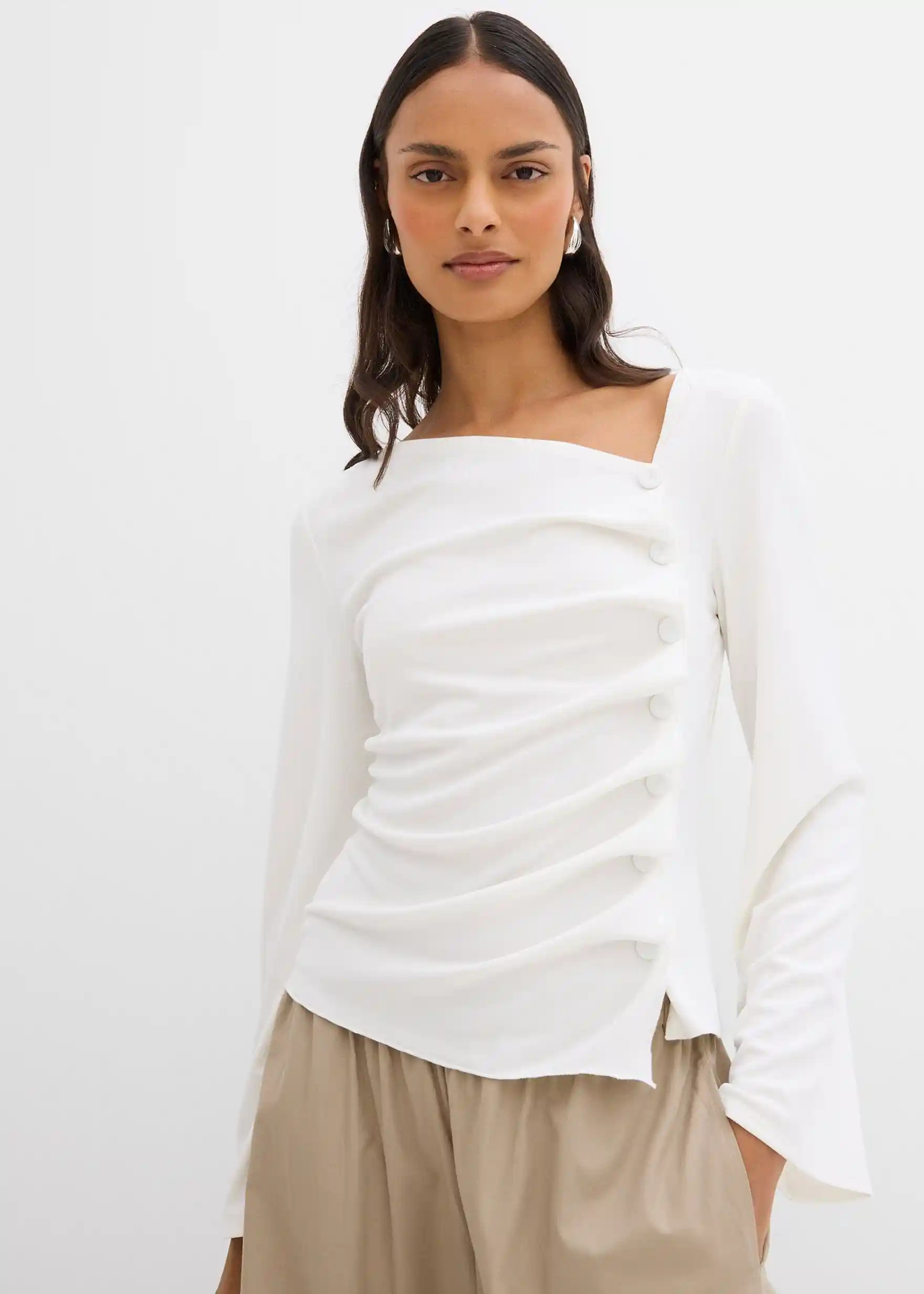 Langarmshirt aus Rippe | Bonprix DE