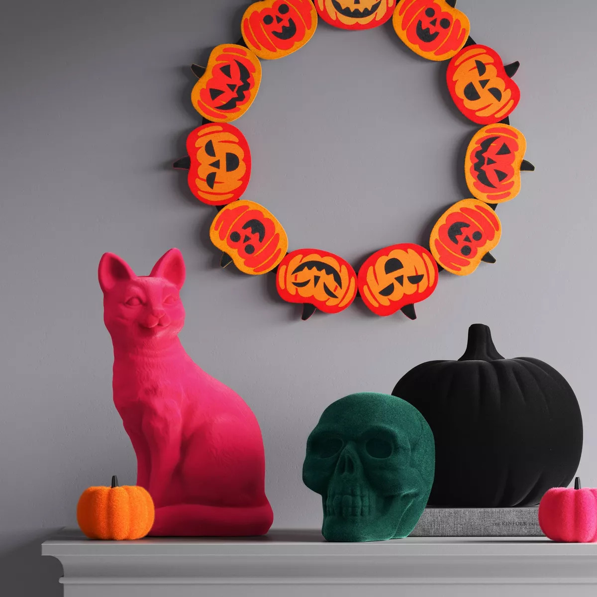 7" Plastic Flocked Pumpkin Halloween Decorative Figurine Black - Hyde & EEK! Boutique™ | Target