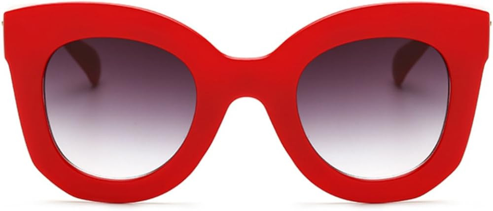 Butterfly Sunglasses Semi Cat Eye Glasses Plastic Frame Clear Gradient Lenses | Amazon (US)