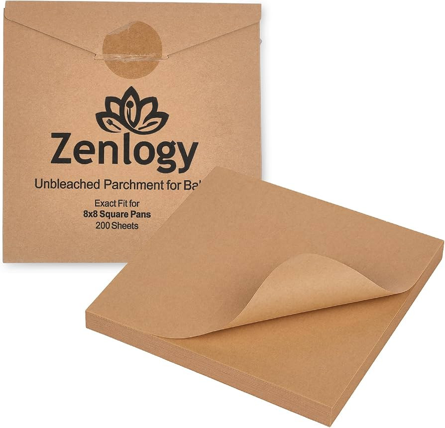 Zenlogy 8x8 Parchment Squares (200 sheets) - Unbleached, Non-stick, Pre-cut Parchment Paper - Fit... | Amazon (US)