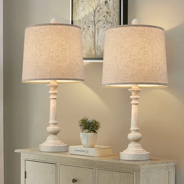 21" Retro Style Farmhouse Table Lamp Sets Of 2 For Living Room Bedroom Rustic Bedside Nightstand ... | Wayfair Professional