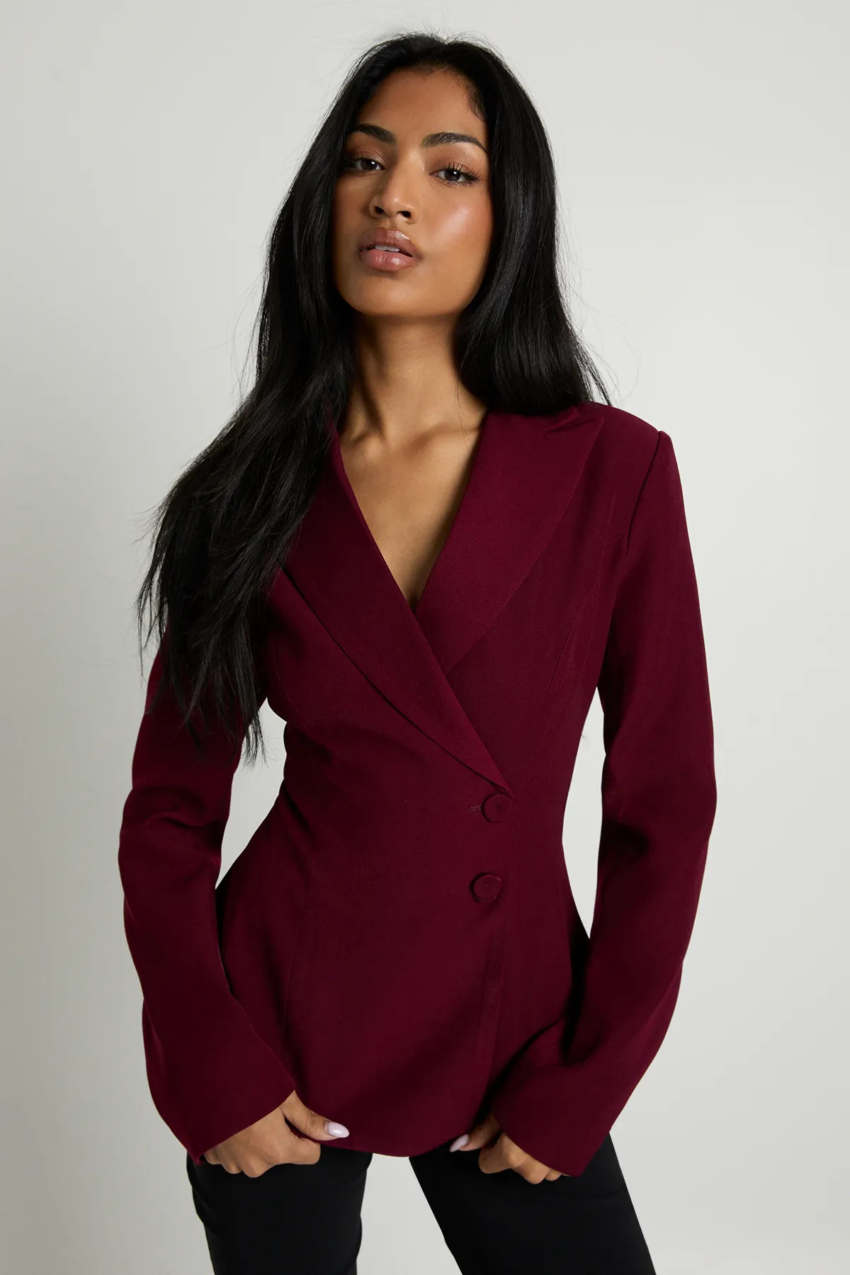 Wrap Asymmetric Blazer | Boohoo.com (UK & IE)