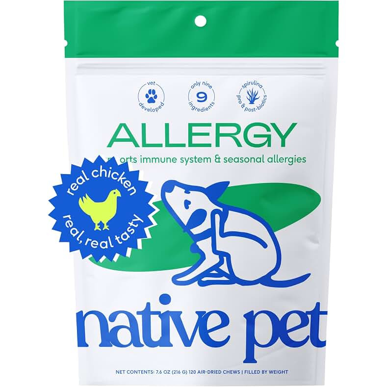 Dog Allergy Chews - Dog Allergy Relief with Probiotics and Colostrum for Itchy Skin Relief to Support Seasonal Allergy and Healthy Immune System - All Natural Anti-Histamine - 120 Chews | Amazon (US)