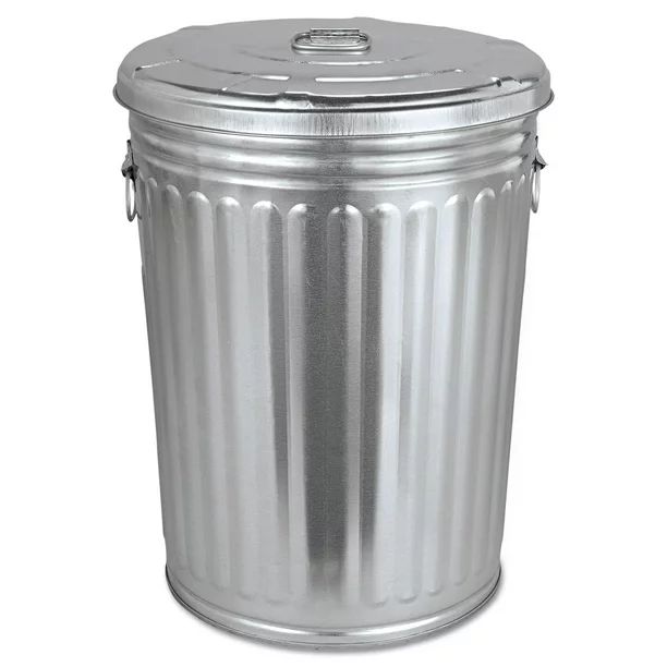Magnolia Brush Pre-galvanized Garbage Can with Lid, Round, Steel, 20 gal, Gray | Walmart (US)