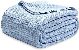 Bedsure 100% Cotton Blanket Queen Size for Bed - Waffle Weave Fall Blanket, Lightweight and Breat... | Amazon (US)