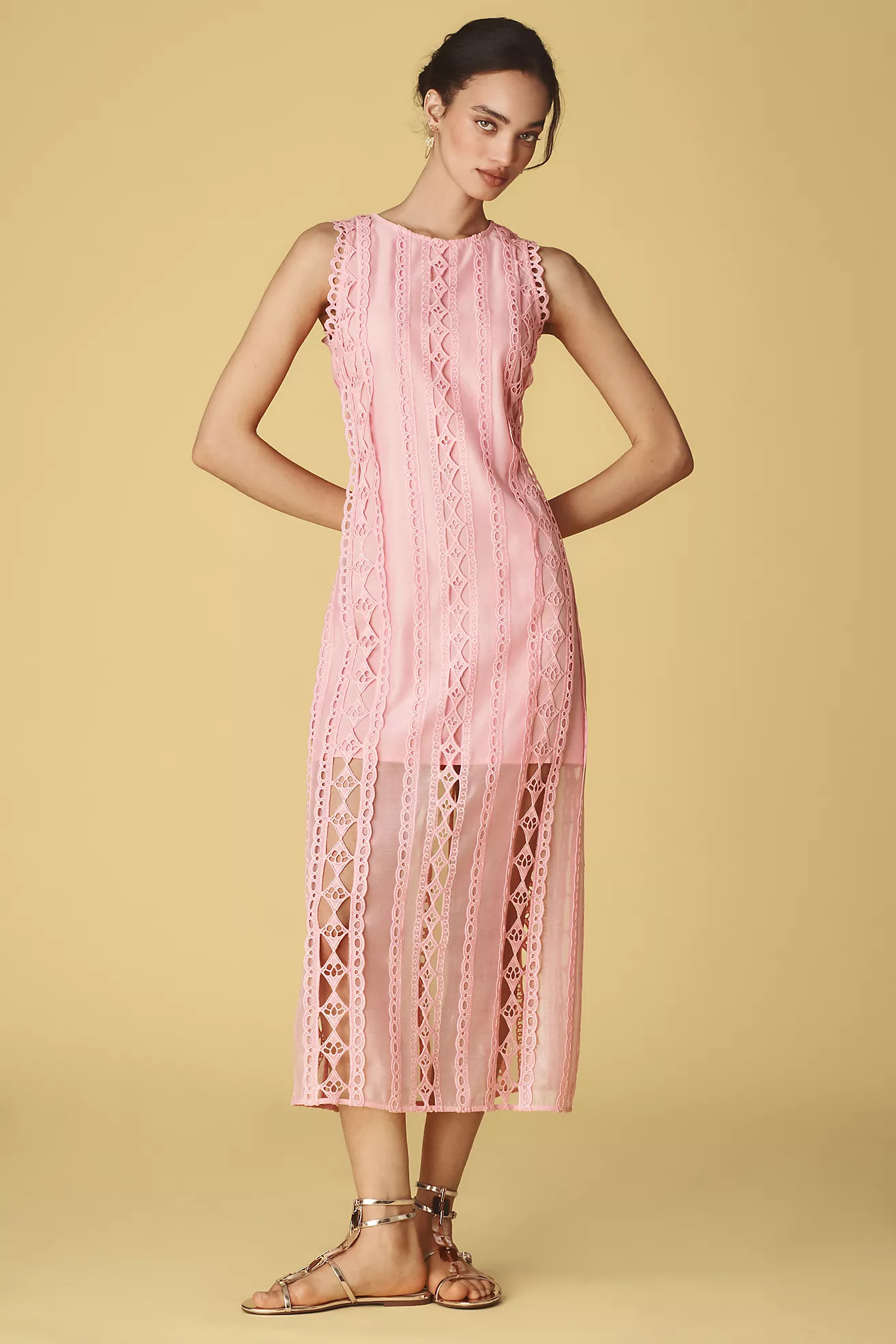 Endless Rose Textured Sleeveless Midi Dress | Anthropologie (US)