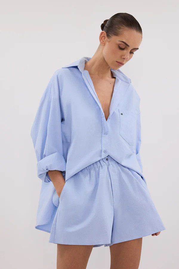 RHEA BLUE COTTON SHORT | DISSH