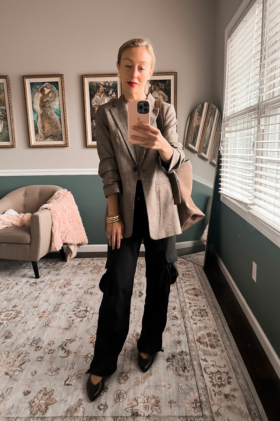 Polished comfortable casual. 
Althletic pants and a tee but make it chic  

#LTKStyleTip #LTKOver40 #LTKSeasonal