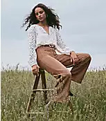 Palmer Wide Leg Pants in Faux Suede | LOFT