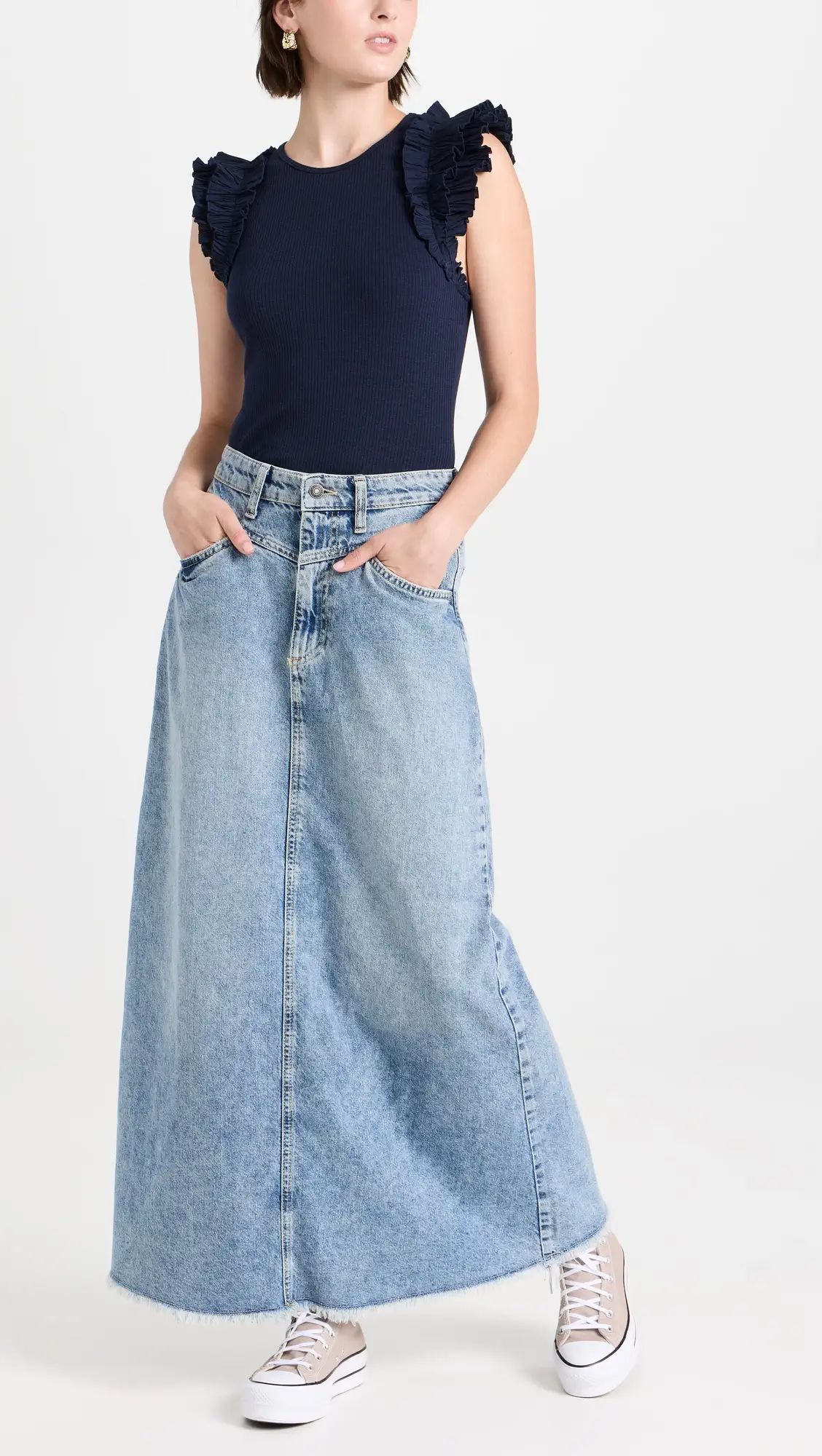 Free People Come As You Are Denim Maxi Skirt | Shopbop | Shopbop