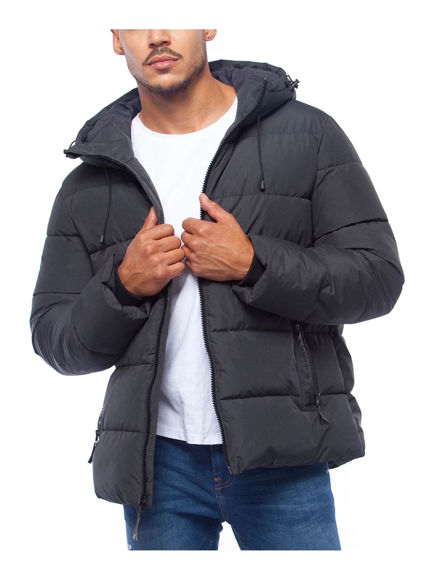 Rokka&Rolla Men's Heavy Winter Coat Thermal Heat Puffer Jacket | Walmart (US)