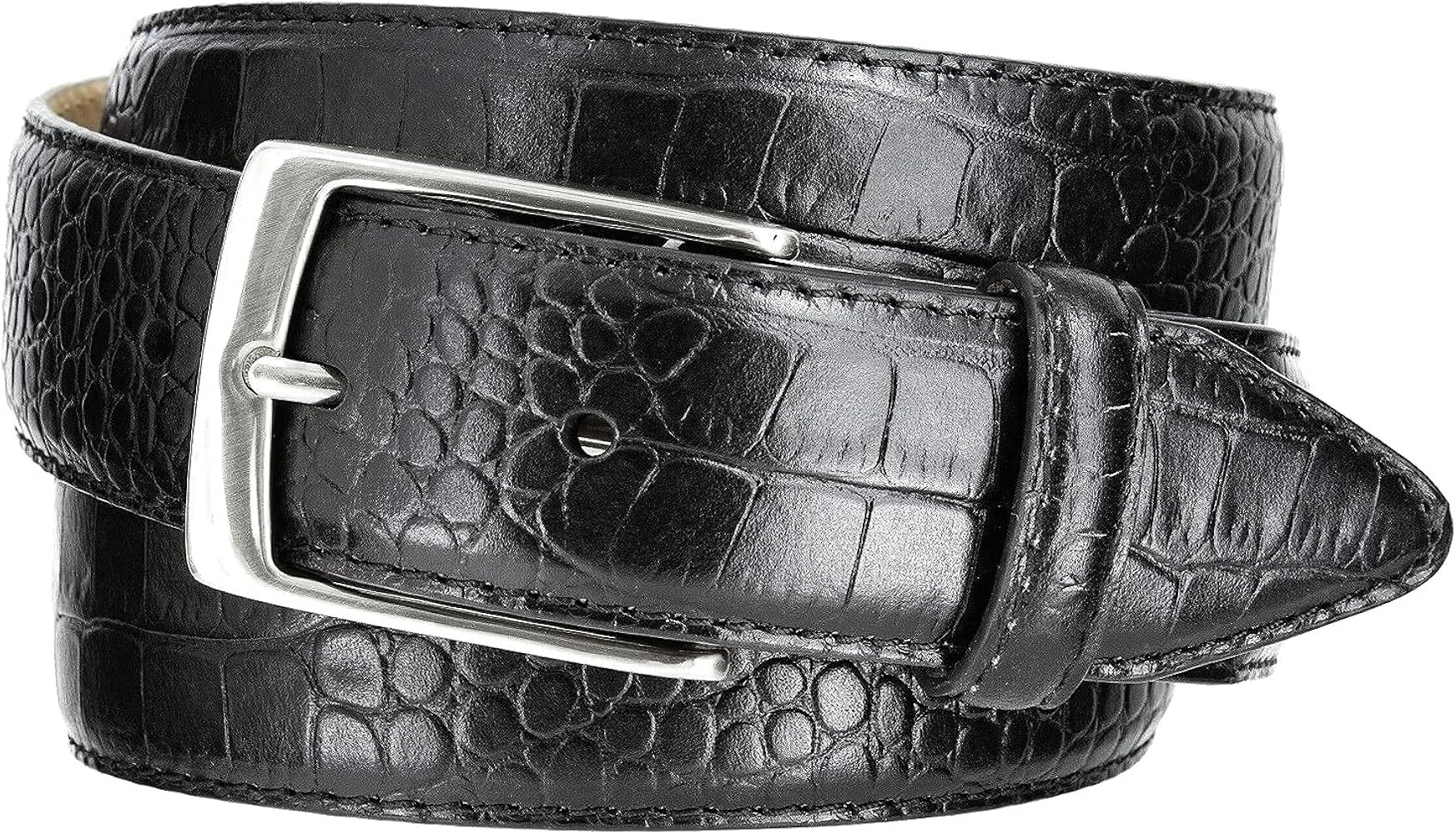AE354 / A274 Genuine Full-Grain Cowhide Leather Dress Belt Nickel Finish Buckle 1-3/8''(35mm) Wid... | Amazon (US)