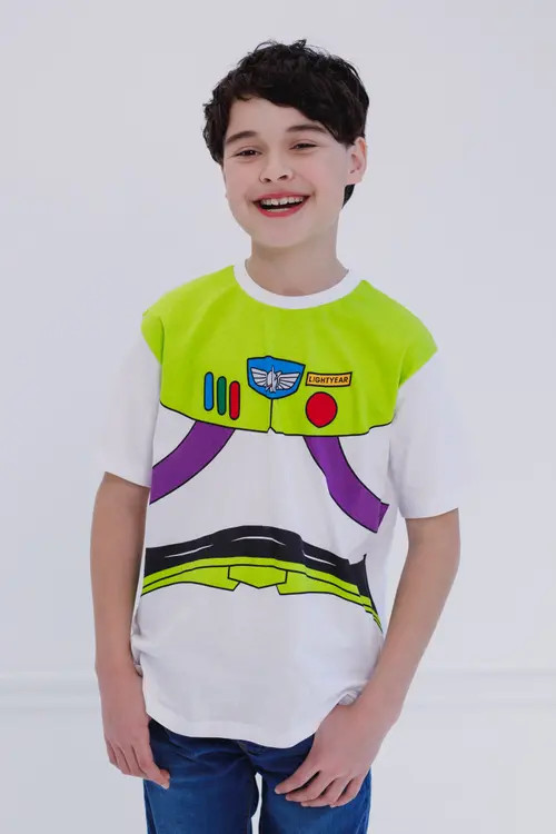 Disney Toy Story Cosplay Short Sleeve T-Shirt in Buzz Lightyear White at Nordstrom, Size 12M | Nordstrom