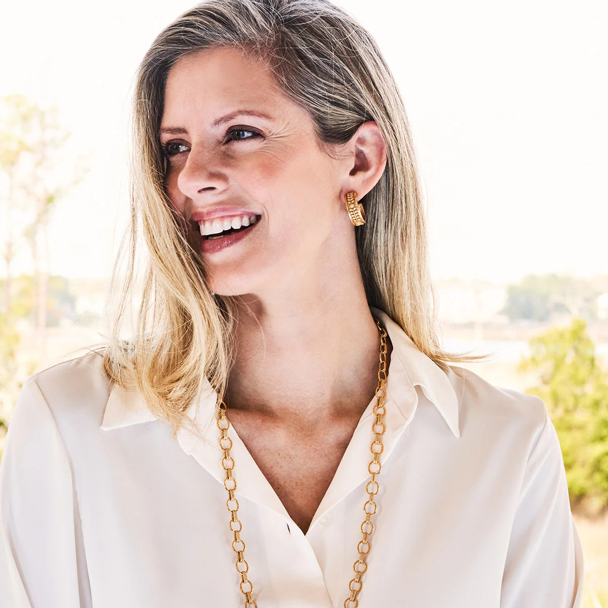 Berry Vine Small Hoop Earrings in Gold | Over The Moon