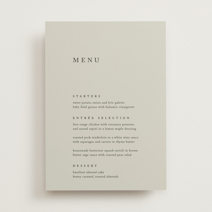 "Astoria" - Customizable Menus in Beige by Kelly Schmidt. | Minted
