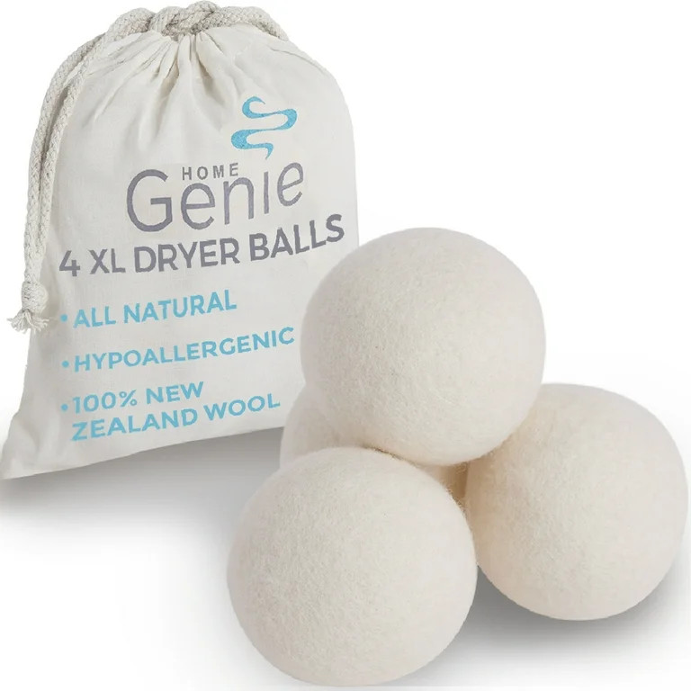 Dryer Balls, Wool Ball Reusable for Over 400 Loads, 4 Pack, Natural Fabric Softener by Home Genie | Walmart (US)