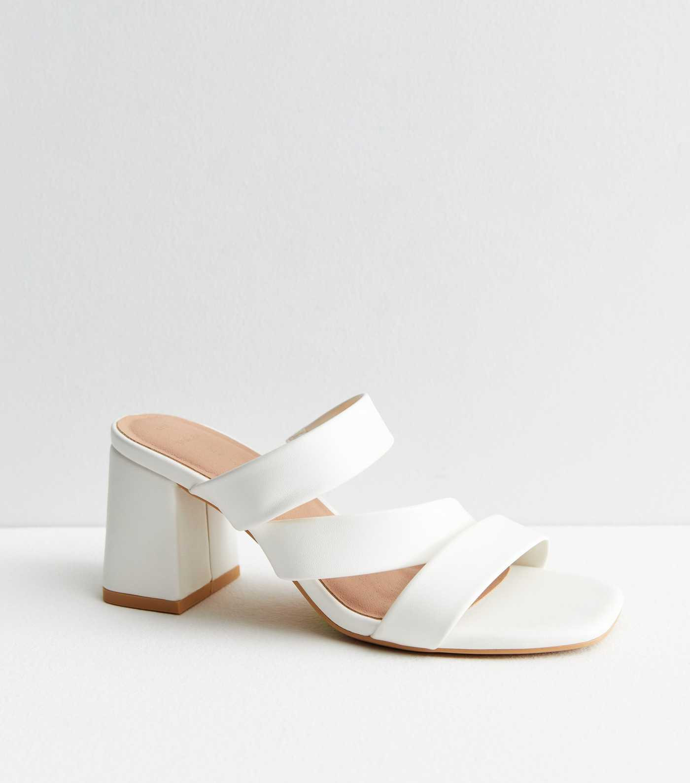 Wide Fit White Asymmetric Block Heel Mule Sandals
						
						Add to Saved Items
						Remove fr... | New Look (UK)