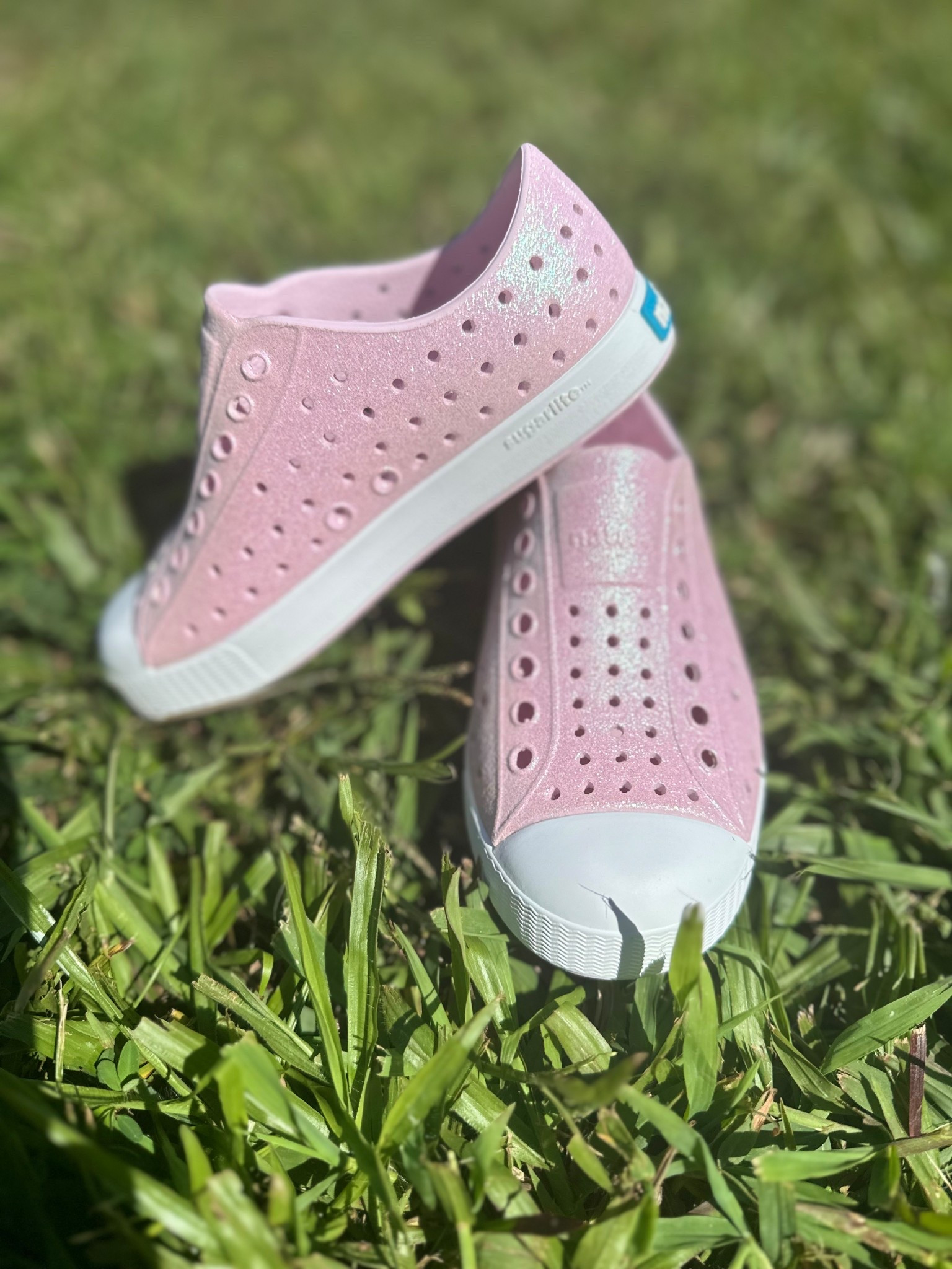 Another #Natives shoe appreciation post! These are our GO TO shoes for all 3 of our girls!! My middle girl just got these in today and we are loving the glitter detail! 💖 The perfect girly girl touch! #natives #toddlershoe #girlsshoe #nativeshoe #pinkglitter 

#LTKShoeCrush #LTKStyleTip #LTKKids