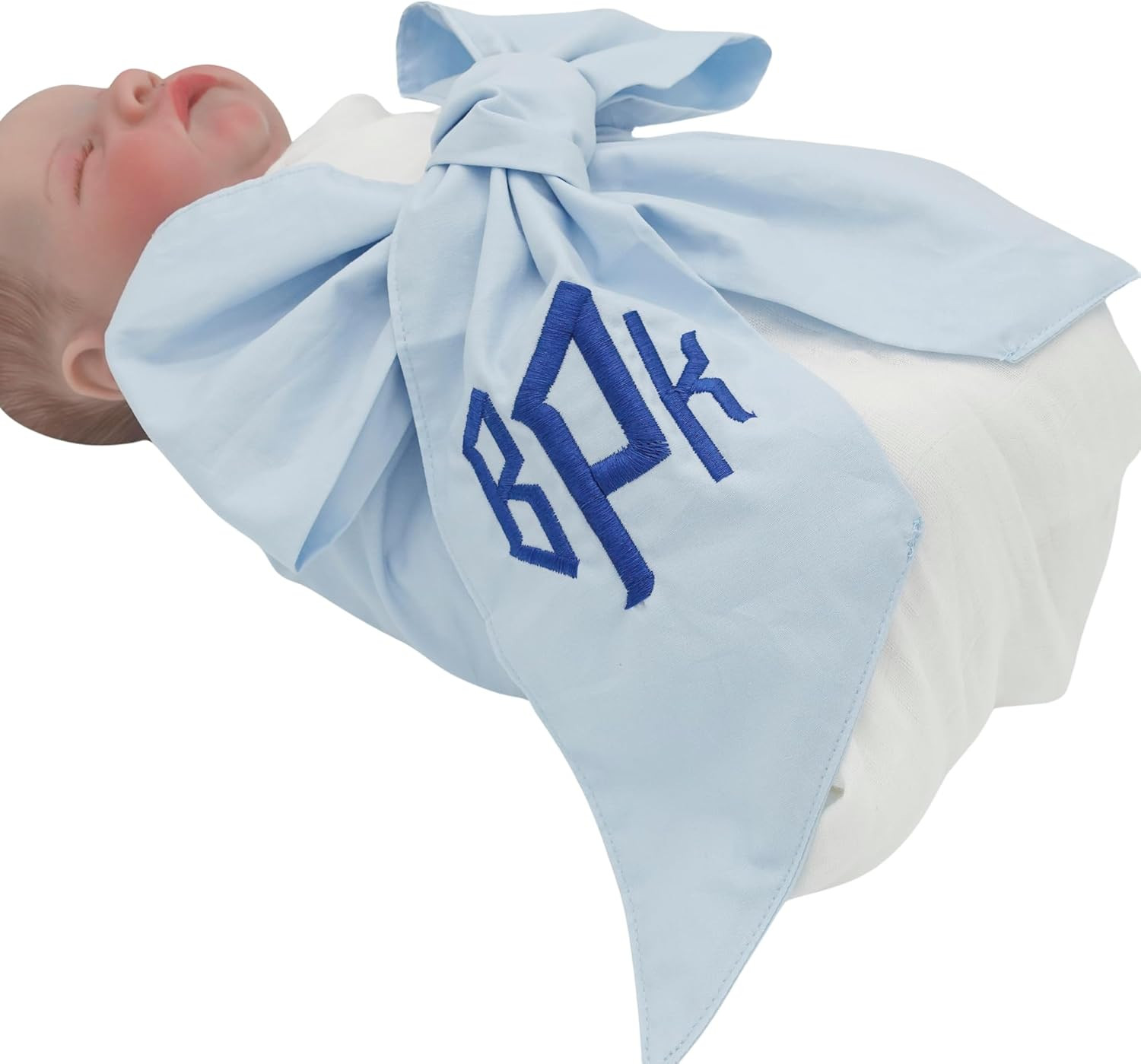 Morxy Personalized Newborn Swaddle Sash - Soft Cotton Maternity Sash with Big Bowknot - Custom Sa... | Amazon (US)