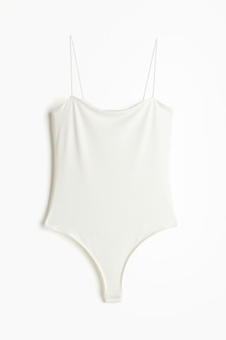 H & M - Thong Bodysuit with Narrow Shoulder Straps - White | H&M (US + CA)