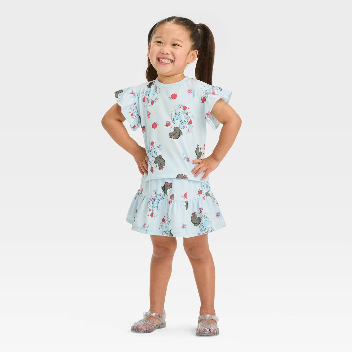 Toddler Girls' Disney Princess Top and Bottom Set - Light Blue | Target