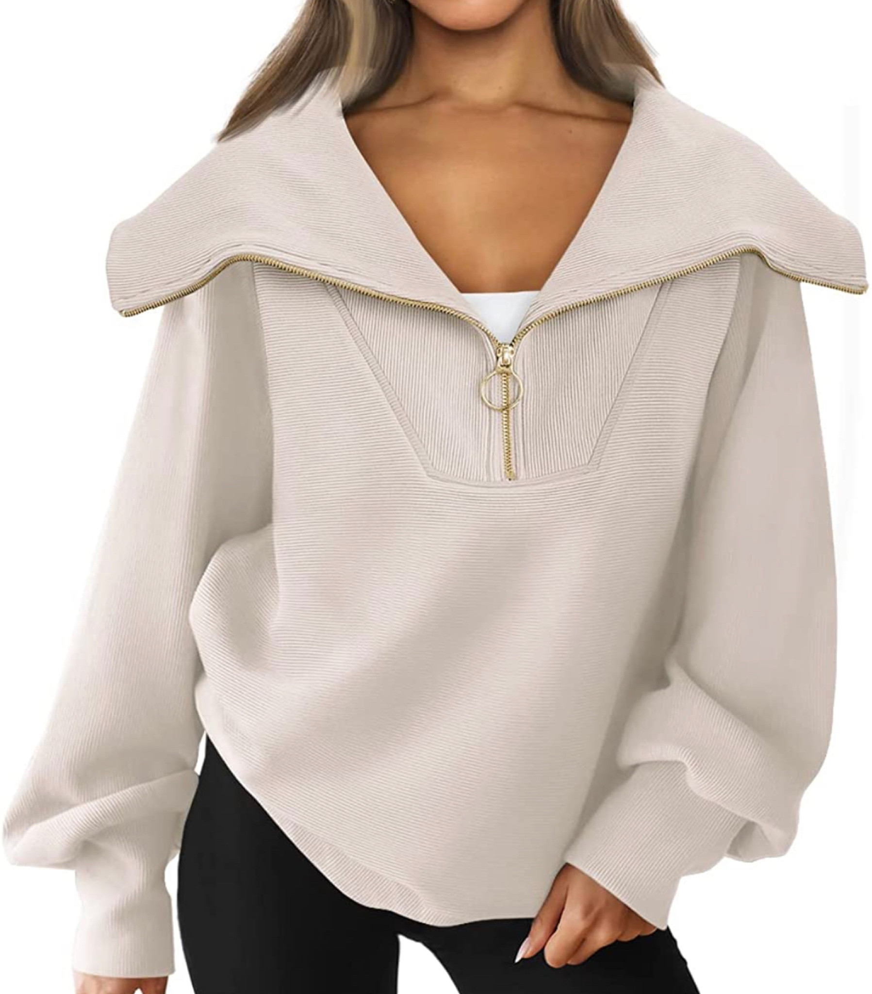 oversized cream quarterzip! so classy 🤩

#LTKbeauty #LTKGiftGuide #LTKHoliday