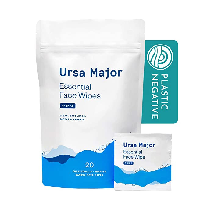 Ursa Major Essential Face Wipes | Natural, Biodegradable, Cruelty-Free | Cleanse, Exfoliate, Soot... | Amazon (US)