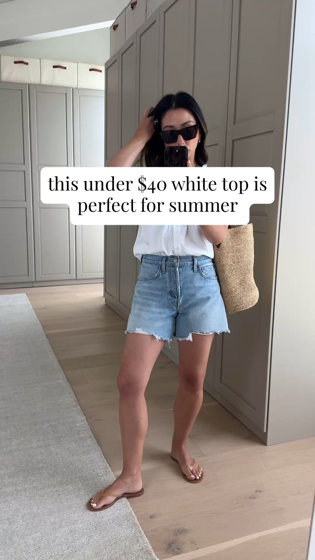 easy summer outfit - every piece under $200. New quince top, it’s good! Got the small so I can wash and dry it

Quince top small
Agolde Parker shorts 25
Black Suede Studio sandals 35
J.crew bucket bag
Celine sunglasses
Dorsey James necklace 15”
Electric Picks earrings

summer outfits, summer style, petite style

#LTKmomlife #LTKootd #LTKPetite