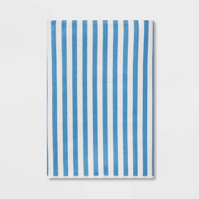 1pc Quick Dry Striped Waffle Hand Towel Blue - Room Essentials™ | Target