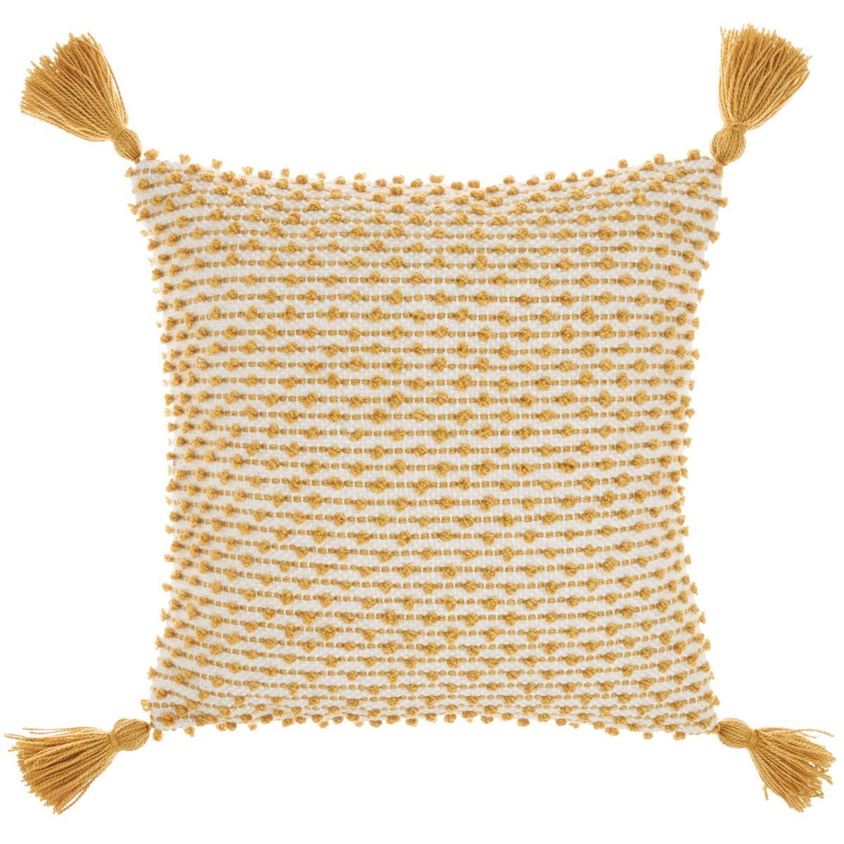 18"x18" Loops Striped Square Throw Pillow with Tassels Yellow - Mina Victory | Target
