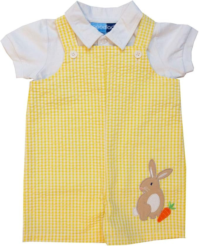 Good Lad Newborn/Infant Boys Seersucker Shortall Sets with Easter Bunny Appliques | Amazon (US)