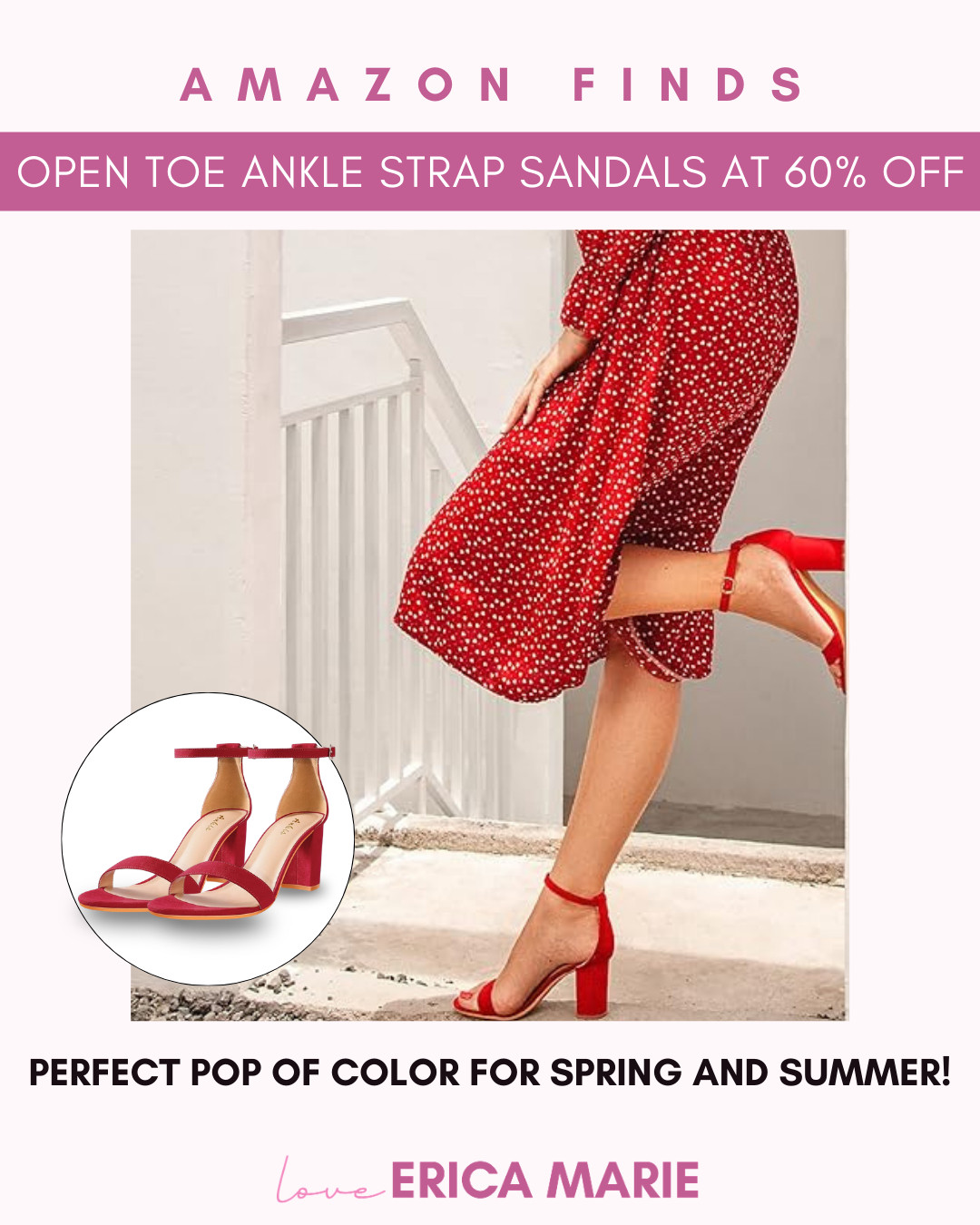 These open toe ankle strap sandals are 60% off right now. Such a perfect pair for spring and summer outfits. I love how they instantly dress up even the simplest look. 

 #LTKSpringSale #LTKootd #LTKSaleAlert