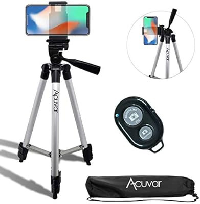 Acuvar 50" Inch Aluminum Camera Tripod with Universal Smartphone Mount + Wireless Remote Control ... | Amazon (US)