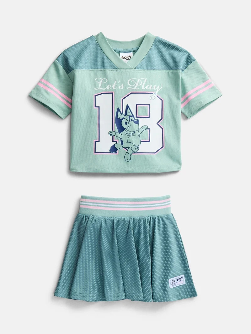 Bluey Toddler Girls Graphic Jersey and Skirt Set, 2 Piece, Sizes 12M-5T | Walmart (US)