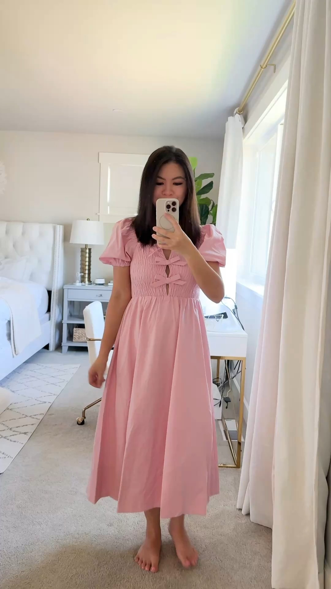 My favorite bow dress is 25% off and only $75! I have it in white, pink and yellow but there are even more colors! Wearing a small which is true to size and petite friendly! 

#LTKSaleAlert #LTKFindsUnder100 #LTKPetite