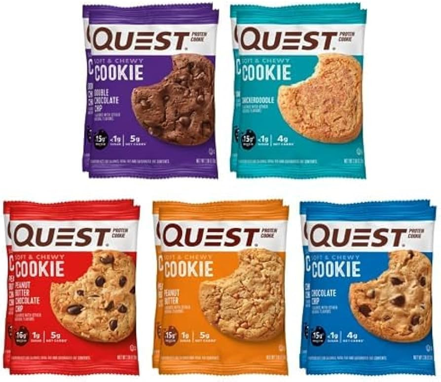 Quest Nutrition Protein Cookie Assorted Variety Pack - High Protein, Low Carb - 5 Flavors (10 Cou... | Amazon (US)