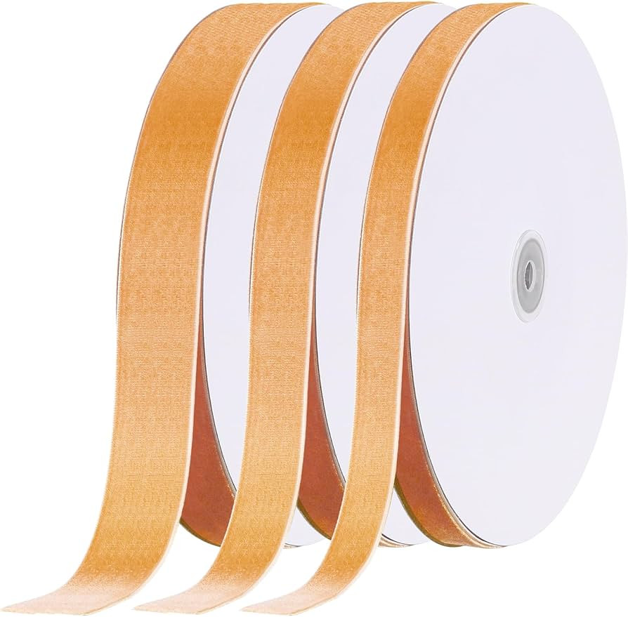 3 Rolls 90 Yards Christmas Velvet Ribbon Single Face Satin Velvet Ribbon Vintage Fabric Velvet Ri... | Amazon (US)