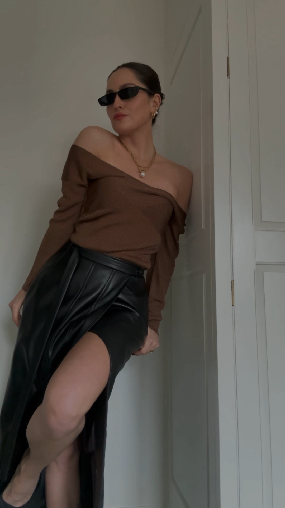 Bardot neckline top, sparky top, party top, party style, NYE dress, NYE outfit, pleather maxi skirt, leather skort

#LTKeurope #LTKstyletip #LTKSeasonal