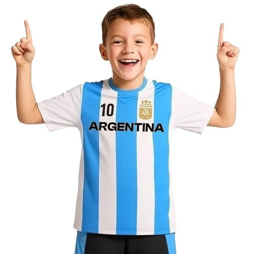 Icon Sports Officially Licensed Argentine Football Association Game Day Shirt - Unisex Kids - AFA336GD Light Blue YM | Amazon (US)