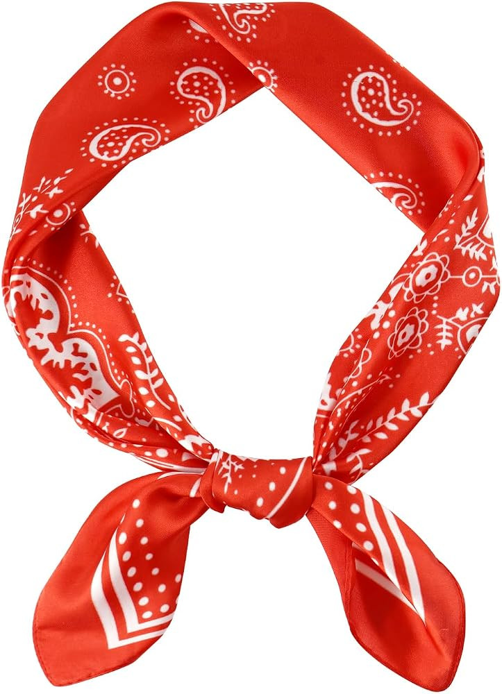 GERINLY Vintage Silk Feel Square Scarf for Men Satin Bandana Tiny Pattern Print Neckerchief Geome... | Amazon (US)