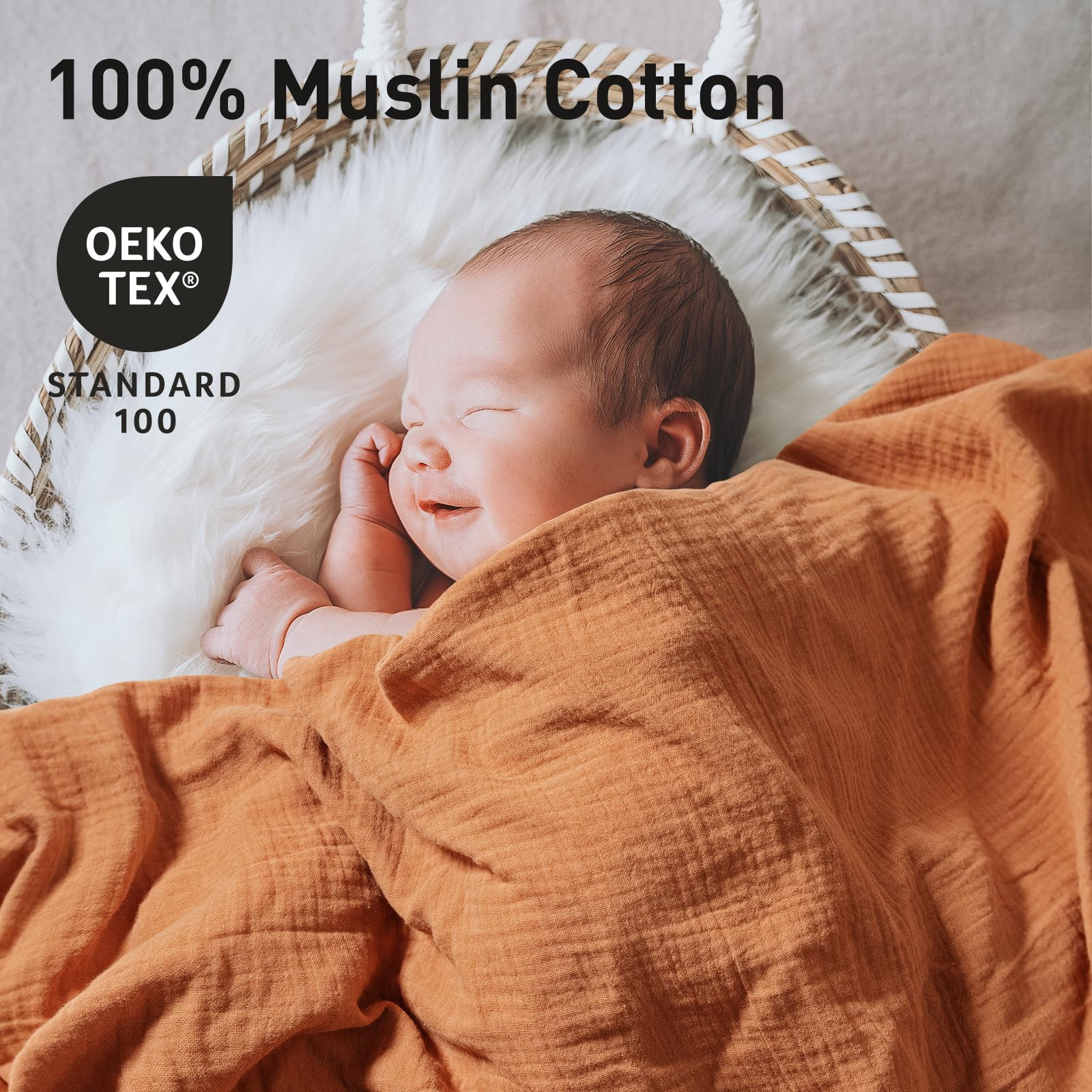 Muslin Swaddle Blankets for Newborn, 3 Pack Breathable Soft Receiving Blanket, Large 38 x 40 inch... | Amazon (US)