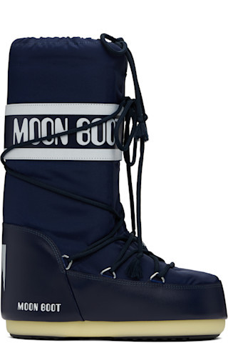 Navy Icon Nylon Boots | SSENSE