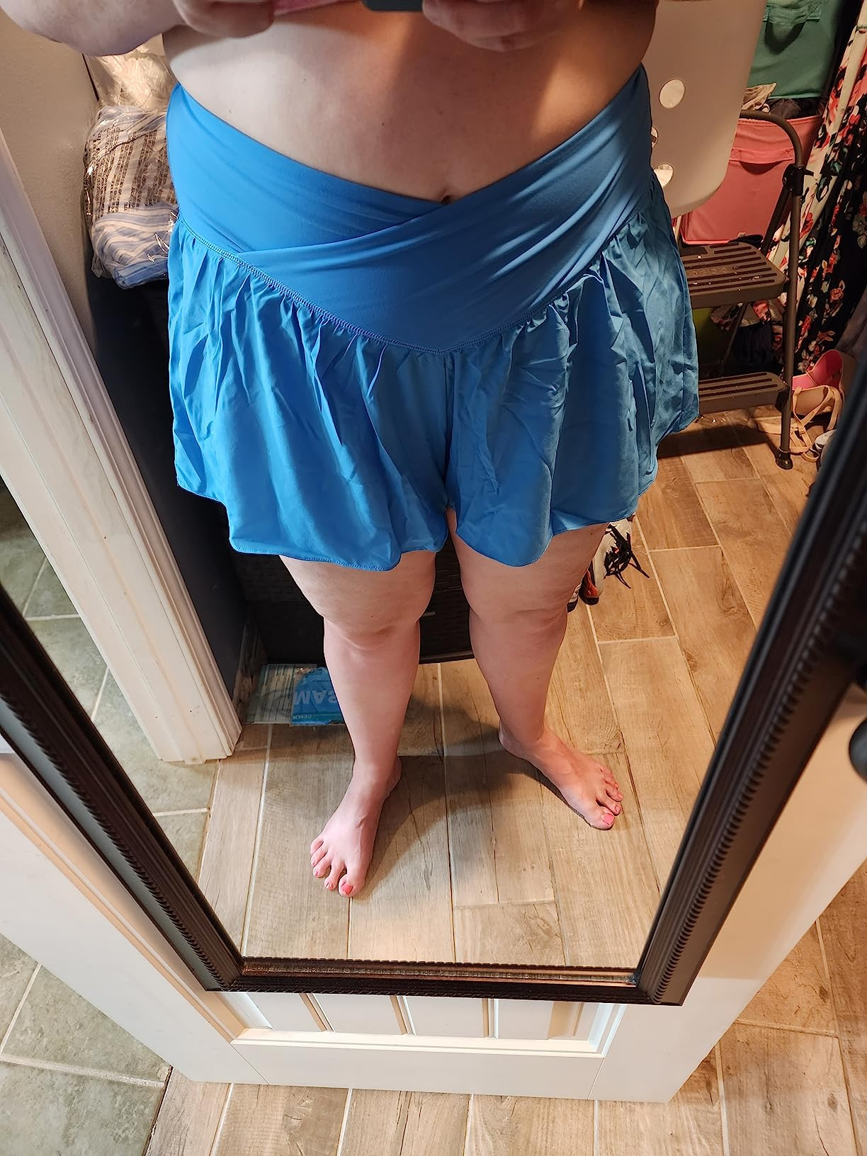 Ewedoos Flowy Athletic Shorts for Women 2 in 1 Running Shorts with Pockets Crossover High Waisted... | Amazon (US)