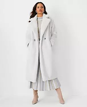Faux Fur Double Breasted Coat | Ann Taylor (US)