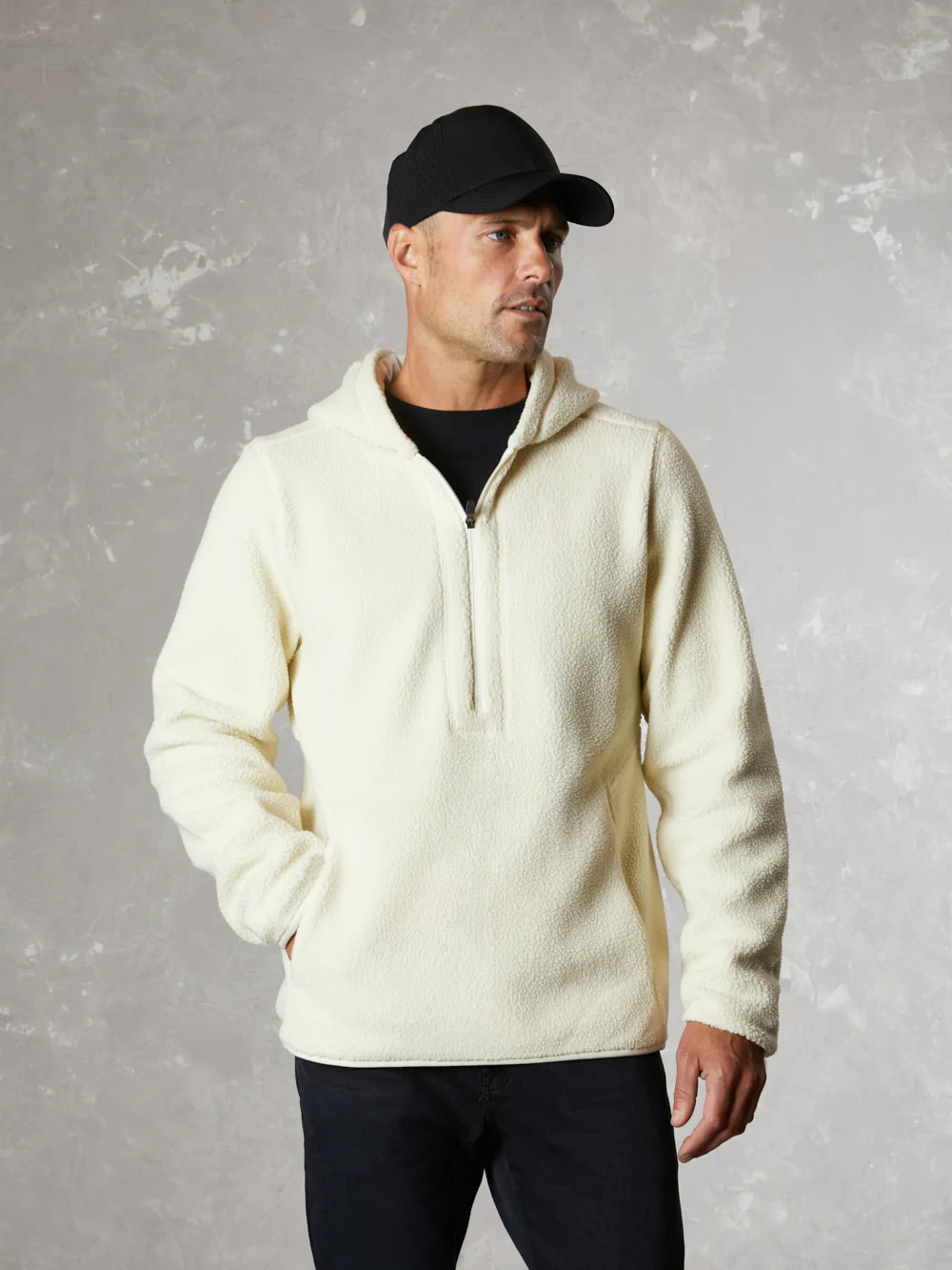 Hooded Sherpa 1/4 Zip | Cuts Clothing